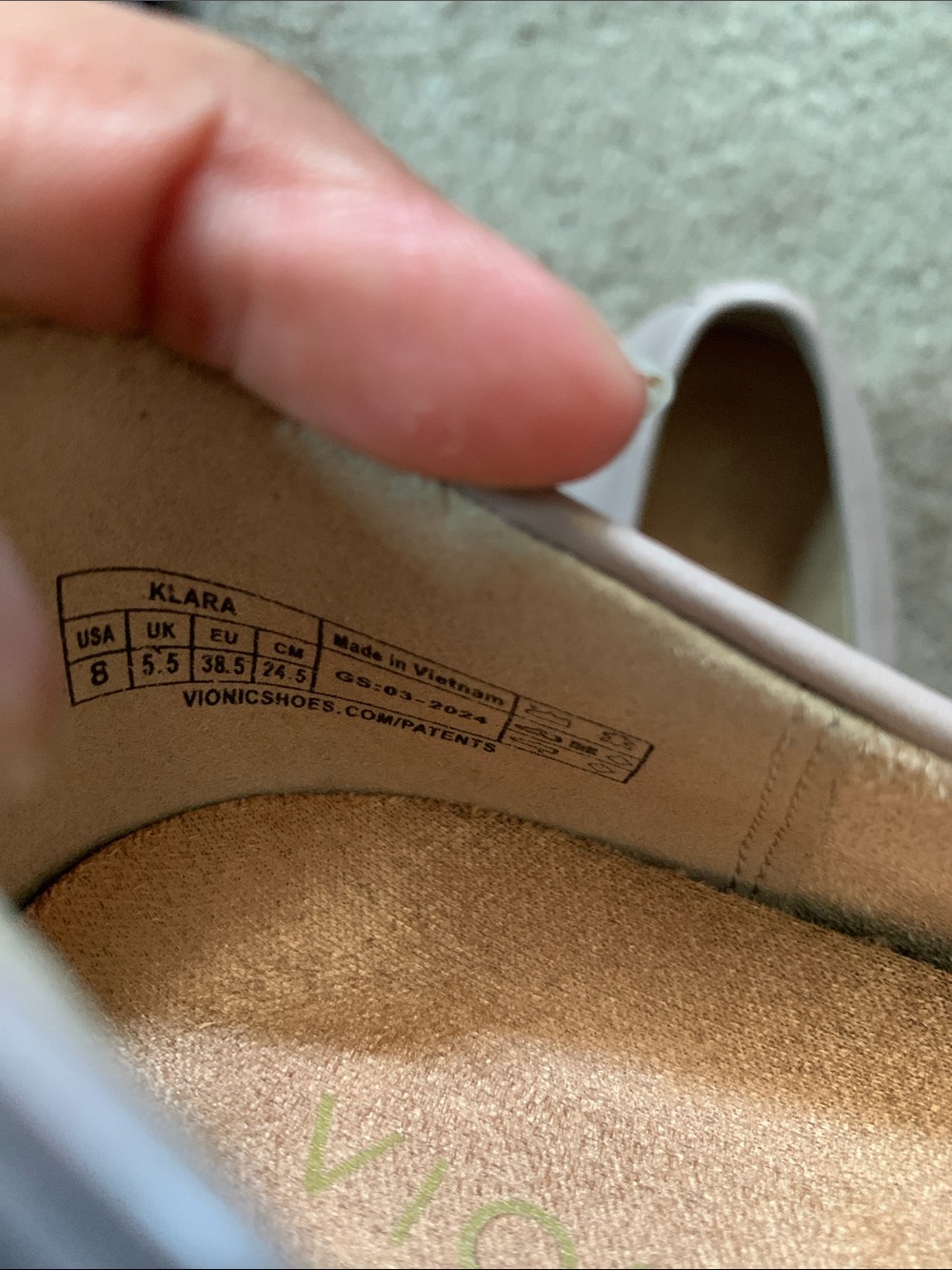 Vionic Klara Women’s Ballet Flats Sz 8 Light Lavender Leather Slip—on Coquette - Picture 14 of 14